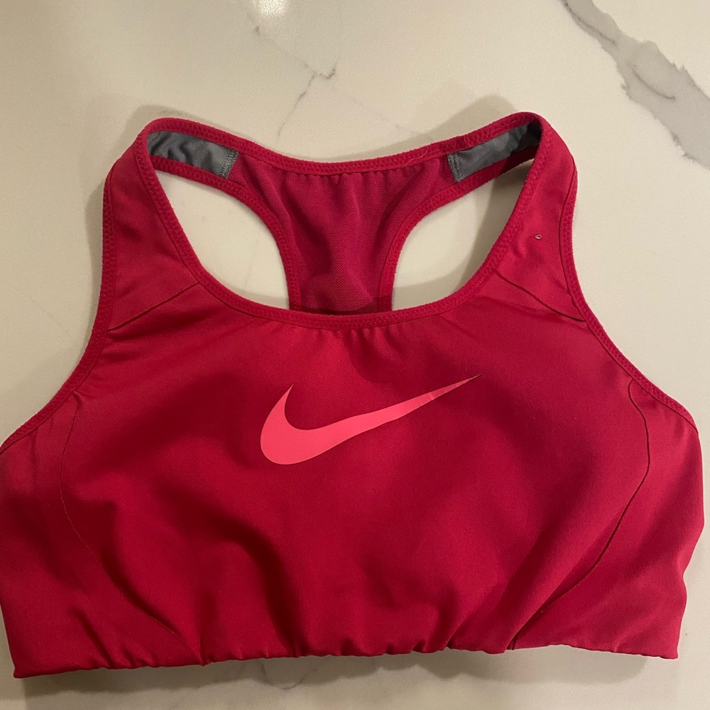 Hot Pink Nike dri fit sports bra size M.